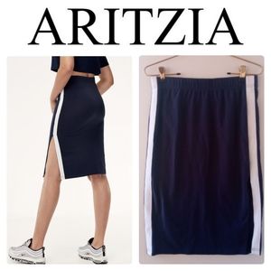 Aritzia, TNA - Blue Clearwater Slit Skirt (navy, sm)